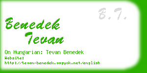 benedek tevan business card